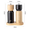 thumbnail image 3 of Chendee Manual Solid Wood Pepper Grinder, Sea Salt Pepper Grinder Bottle,C, 3 of 8
