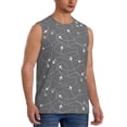 thumbnail image 2 of Haiem Men's Airplane Routes Around The World Print Tank Tops Summer Sleeveless Cut Off Workout T-Shirts Fitness Vest Athletic Undershirts-Large, 2 of 8