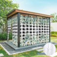 thumbnail image 6 of Outdoor Curtains for Patio Waterproof, Green Eucalyptus Leaves Outdoor Privacy Panels Grommet, Summer Botanical Daisy Black Plaid Blackout Outside Curtains for Porch/Cabana 54"x108", 1 Panel, 6 of 8