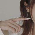 thumbnail image 2 of Solid 925 Sterling Silver Tassel Chain Dangle Earrings for Women Teens Long Dangle Drop Earrings Minimalist, 2 of 6