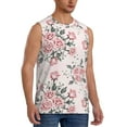 thumbnail image 2 of Uemuo Rose Flowers Pattern Men's Sleeveless T-Shirt,Muscle Athletic Tank Top, Moisture-wicking Quick-dry Breathable Classic Tee Top for Gym Run Outdoor Sports-XX-Large, 2 of 8