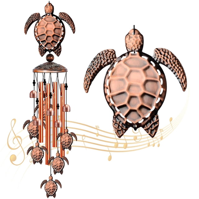 Amdohai Turtle Carillon Éolien pour l'Extérieur, Cadeaux Turtle de Mer pour Femmes, 35 Po