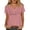 C-Pink282, variant on DHFJKG Women V Neck Top Short Sleeve T Shirt Casual Letter Graphic Tee Crew Neck Daily Wear Comfortable Summer Tshirts Versatile Tops