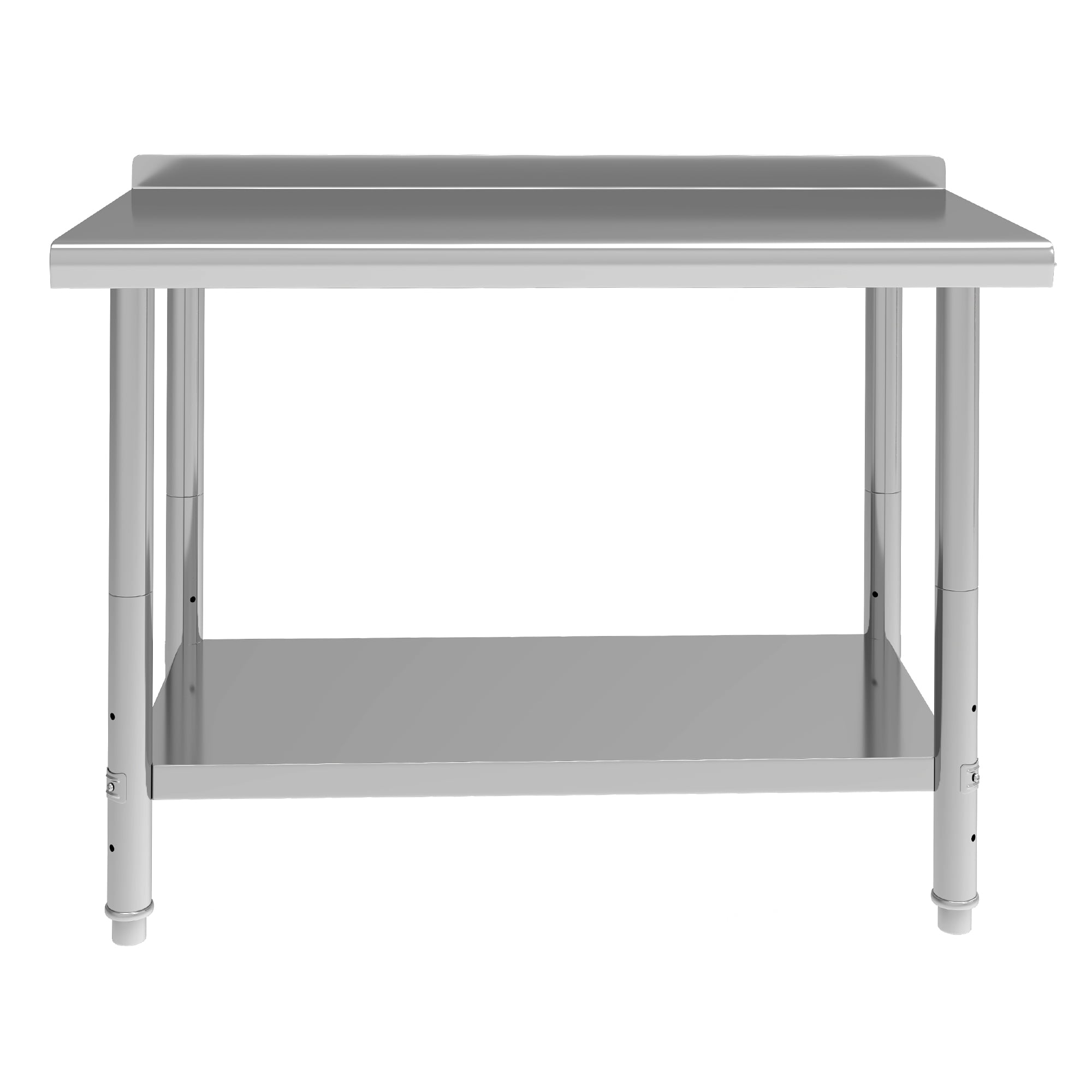 ModFusion 48" Stainless Steel Prep Table with Hooks, Backsplash, 4x2x2.7 ft Adjustable Food Storage, Commercial Workstation Restaurant Home Hotel