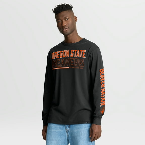 Men's Fanatics Black Oregon State Beavers Quad Fuel The Fire Long Sleeve T-Shirt