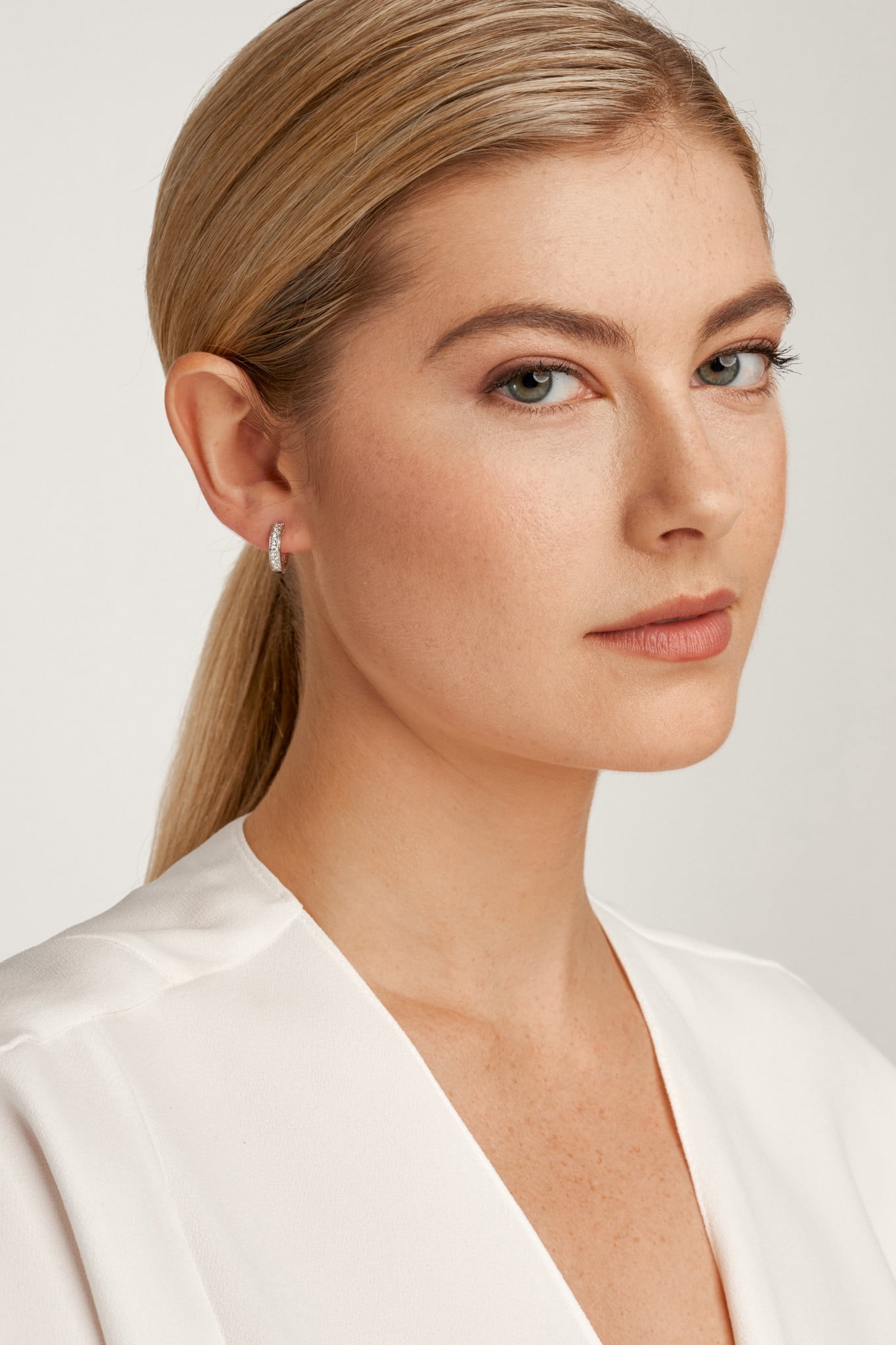 Forever Facets 3/8 CT TW Lab Grown Diamond Hoops in Platinum over Sterling Silver, Adult Female