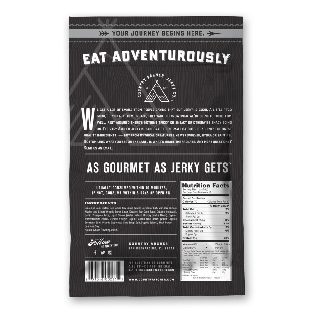 Branded Country Archer GrassFed Beef Jerky, Original (12 oz