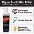 thumbnail image 4 of Stopain Pain Relief Gel 16oz, USA Made, Max Strength Fast Acting With Menthol, MSM, Glucosamine For Joint Pain, Back Pain, Arthritis, Knee, Neck Pain, HSA FSA Approved OTC Topical Analgesic Product, 4 of 6