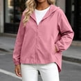 thumbnail image 2 of yillto Women's Raincoat Lightweight Jacket Hooded Windbreaker with Pockets Outwear Casual Windproof Coat, 2 of 7