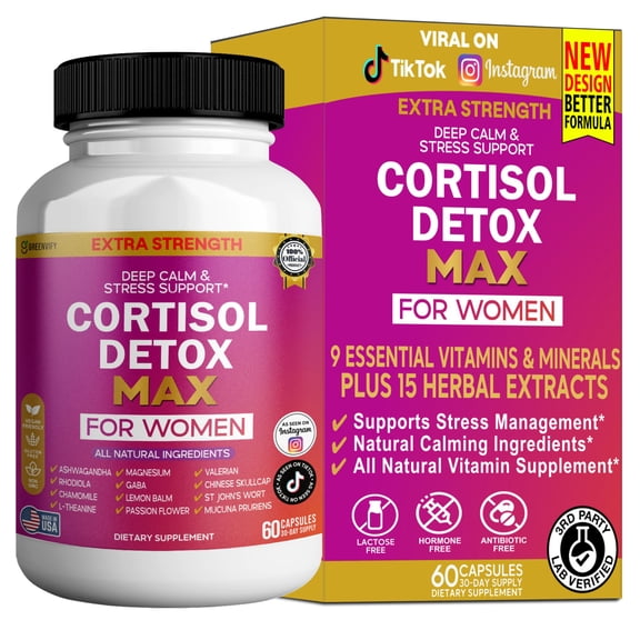 GreenVify Cortisol Detox Max for Women – Daily Stress Balance & Wellness Support Supplement
