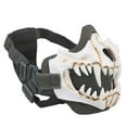 thumbnail image 2 of Máscara de media cara Máscara protectora transpirable Accesorios de cosplay de Halloween (gris blanco), 2 of 6