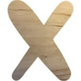 thumbnail image 1 of Wood Letter X Craft Shape, Unfinished 15'' Tall Small Kids Wooden Letter, Brownie Font, 1 of 3