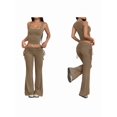 thumbnail image 3 of Conjuntos de 2 Piezas para Mujer, Conjuntos de Estar por Casa, Camisetas Sin Mangas, Pantalones Anchos y Chándales Color Café S, 3 of 7