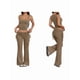 thumbnail image 3 of Conjuntos de 2 Piezas para Mujer, Conjuntos de Estar por Casa, Camisetas Sin Mangas, Pantalones Anchos y Chándales Color Café S, 3 of 7