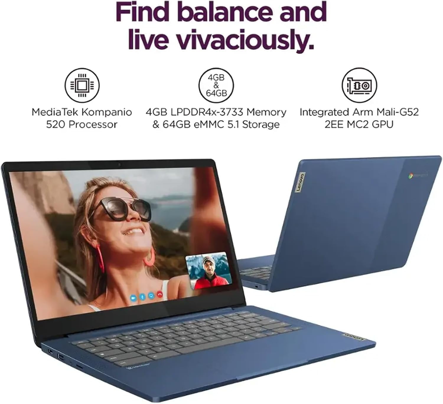 Lenovo IdeaPad Slim 3 Chromebook, 14'' Touchscreen, Full HD