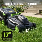 Steelite 17 Cordless Lawn Mower, 2x21V Battery Powered Walk-Behind Push Mowers,Electric Lawn Mowers with Brushless Motor, 2-in-1 Mulching & Bagging,6 Heights Adjustment, 2*4.0Ah Battery Included