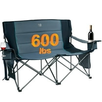TIMBER RIDGE Oversized Double Camping Chairs Camping Couch, 2 Person Camping Loveseat Double Folding Camp Chair with Wine Glass Holder, Portable Chair for Outdoor, Lawn Chairs, Supports 600LBS