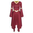 thumbnail image 3 of DPOIS Womens Liturgical Praise Dance Dress Church Worship Dancewear Burgundy M, 3 of 7