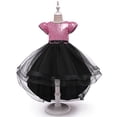 thumbnail image 2 of Vestido de niña Vestido de princesa Vestido de pasarela con cola Vestido de malla peluda con lentejuelas para niña de tamaño mediano, 2 of 6