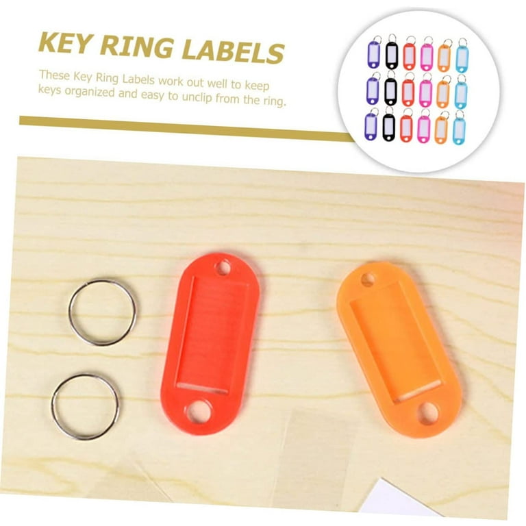60pcs Key Tag Plastic Key Tags Colored Labels Car Key Chain Key Identifiers  Tags Key Identifier Id Labels Key Tags with Labels Classification Keychain