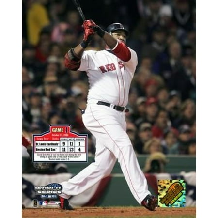 - 2004 World Series Game 1 - David Ortiz hits a first inning two run HR Photo Print
