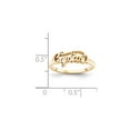 thumbnail image 2 of 925 Sterling Silver Yellow Gold-Plated Casted Polish Name Ring Band Size 7, 2 of 3