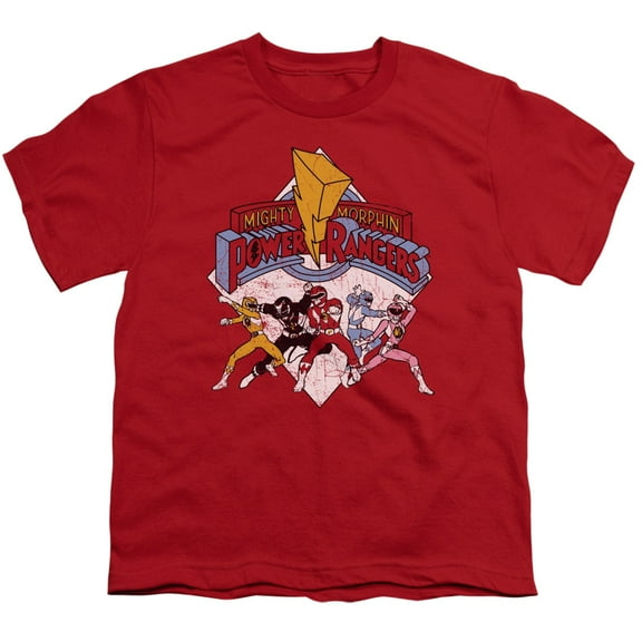 Power Rangers - Retro Rangers - Youth Short Sleeve Shirt - Small