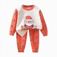 thumbnail image 3 of TOWED22 Infant Kids Girl Fall Winter Clothing Outfits Long Sleeve Crewneck Top and Relaxed Pants Set Cute Print Clothes 2 Piece(Red,18-24 M), 3 of 3