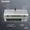 thumbnail image 2 of Despertador Sharp Super Fast USB-C con carga plateada, 2 of 8