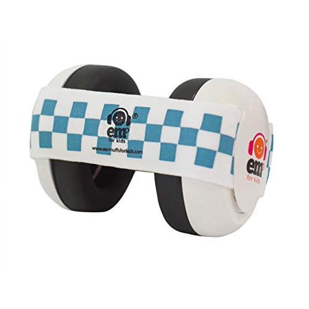 Ems for Kids Baby Earmuffs - Blue/White on White