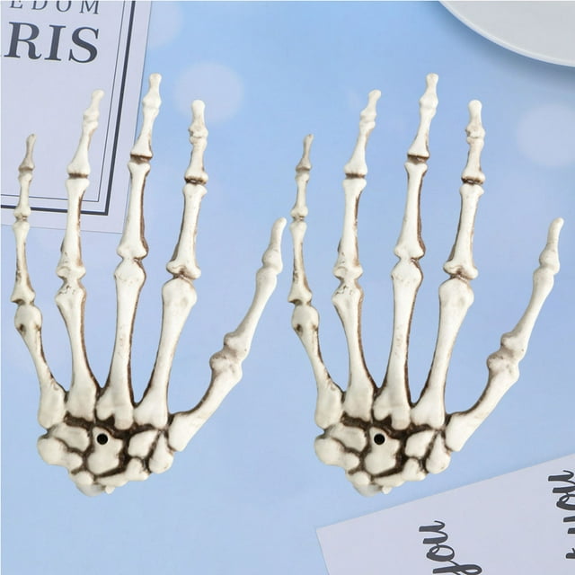 FUTUREORYY plastic bones for crafts Skeleton Hand Bone White Plastic Decoration for Theater Performances 1 Pair