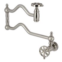 Kingston Brass KS2108RX Belknap Wall Mount Pot Filler Faucet, Brushed Nickel
