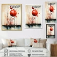 thumbnail image 3 of Designart "Spheres In Scarlet" Abstract Shapes Picture Framed Wall Art Prints, 3 of 5