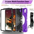 thumbnail image 5 of ELEHOLD Case for Apple iPad 10th Gen, Heavy Duty Shockproof Case with Pencil Holder/Stand/Hand Strap/Shoulder Belt, Rugged Protective Cover for Boys Girls,Purple, 5 of 10