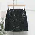 thumbnail image 2 of High Waisted Sequin Skirt for Women Elegant A Line Wrap Mini Skirt Party Wear Stretchy Comfortable Fashion, 2 of 2