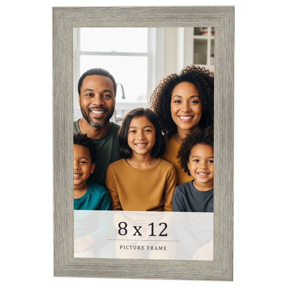 8x12 Frame Grey Real Wood Picture Frame Width 1.5 Inches | Interior Frame Depth 0.5 Inches | Barn