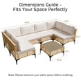 thumbnail image 3 of Homall 7 Pieces Patio Furniture Conversation Set Outdoor Wicker Premium PE Rattan Sofa with Tempered Glass Coffee Table All-Weather for Garden Poolside Porch,Beige, 3 of 7