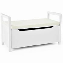 34.5 x 15.5 x 19.5 Inch Shoe Storage Bench with Cushion Seat