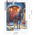 thumbnail image 2 of Pintura de diamante 5D DIY taladro redondo completo Kit de carruajes navideños decoración 30x40cm, 2 of 9