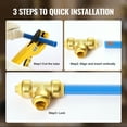 thumbnail image 4 of KFFKFF Tee Pipe Fittings 1/2" Brass, 12PCS, 4 of 9