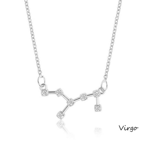 Openpig Sterling Silver Astrology 12 Constellation Horoscope Astrology Zodiac Necklace Birthday Jewelry for Women