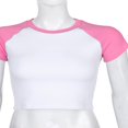 thumbnail image 4 of T-Shirt d'Été pour Femmes Manches Courtes Col Crop Top Décontracté Mode Vêtements Rose m, 4 of 7