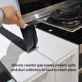 thumbnail image 4 of TSV 2pcs Kitchen Silicone Gap Covers, 21" Gap Fillers Stove Counter Gap Covers, T-Shaped, Black, 4 of 8