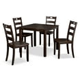 thumbnail image 2 of Furniture of America Nolan 5-Piece Transitional Solid Wood Indoor Dining Table Set, Espresso, 2 of 6