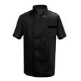 thumbnail image 5 of Men's Casual Chef Suit, Solid Color Short Sleeve Professional Kitchen Uniform for Restaurant Hotel Chefs Comfortable Stylish Wear,Black XL, 5 of 5