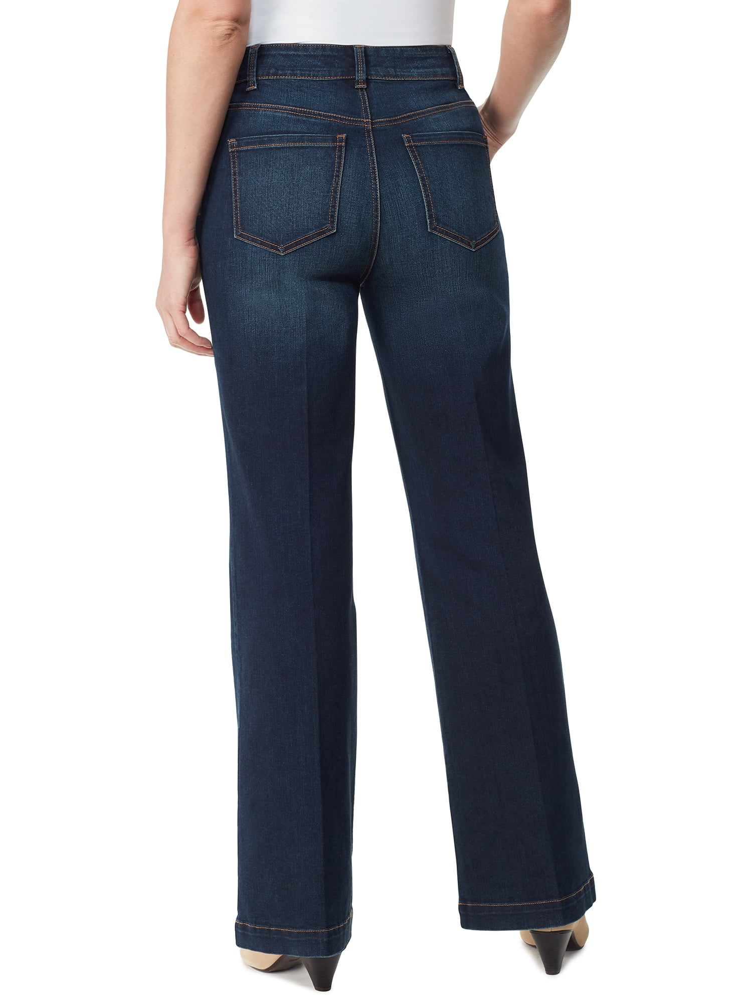Gloria Vanderbilt Women's High Rise Flare Trouser Jean, Regular and Short Inseams
