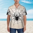 thumbnail image 2 of Pofeuu Spiders On The Web 1 Print Hawaiian Shirt for Men Sleeves Casual Button Down Summer Beach Dress Shirts T-Shirts,XX-Large, 2 of 7