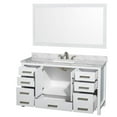 thumbnail image 2 of Wyndham Collection Sheffield 60" Marble & Wood Single Bathroom Vanity in White, 2 of 2