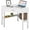 White, variant on Danniu Corner Desk, Triangle Corner Computer Desk for Small Space, Compact Writing Desk with Storage Shelves & Drawer, Space Saving Small Makeup Vanity Desk for Bedroom, Home Office, Black