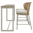 thumbnail image 4 of HOMETRENDS Lasso 3-Piece Steel Outdoor Bar Height Dining Set with Cushions, Beige, 4 of 10